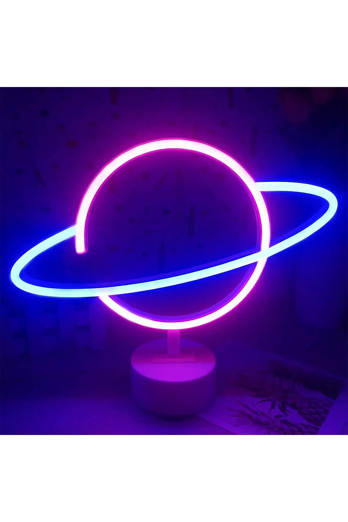 Decorative Saturn Planet Neon Led Lighted Table And Night light