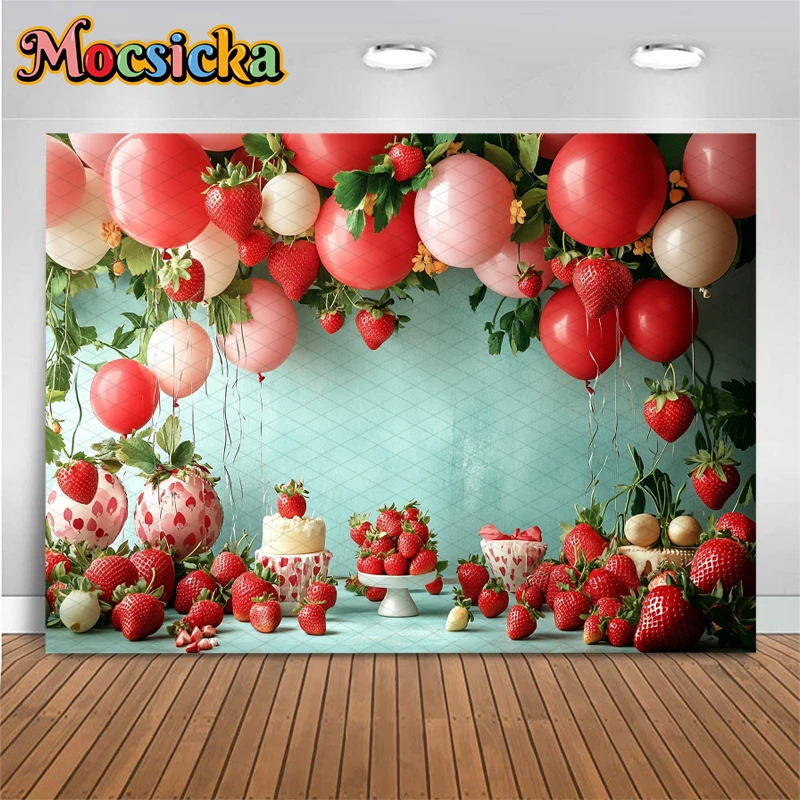 Mocsicka القوس الفراولة قوس خلفية غطاء الوجهين طفل فتاة عيد ميلاد النساء الزفاف صور مقوس خلفية ديكور التصوير الفوتوغرافي