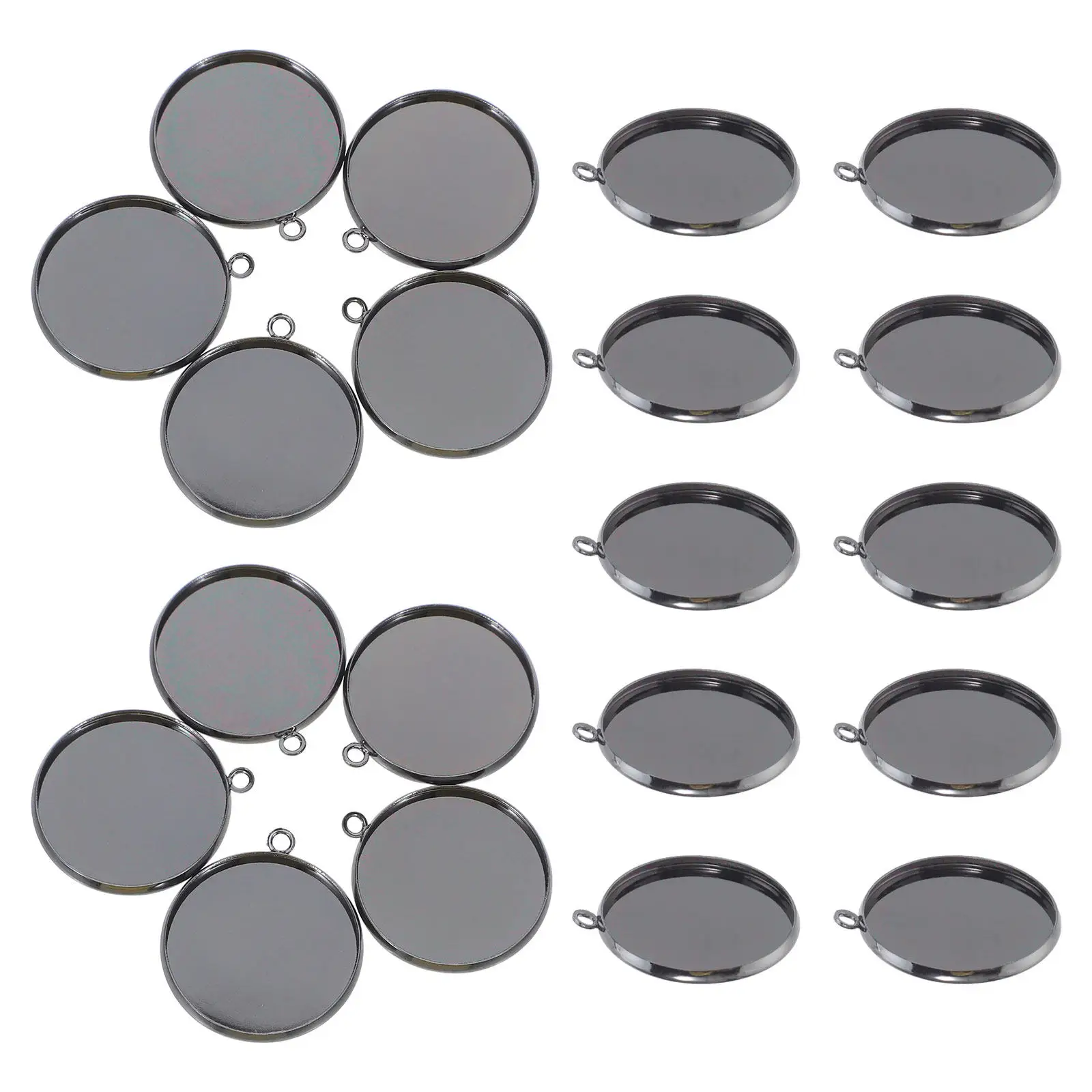 20Pcs Round Pendant Tray Blank 25Mm Metal Bezel Base Jewelry Findings Bezels for DIY Cabochon Necklace Making Jewelry Craft