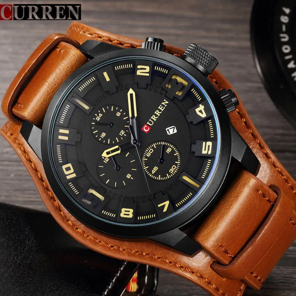 High-End, Stylish Men's Watch with a Multifunctional Calendar and Leather Strap, Suitable for Business and Casual Wear, Versatile