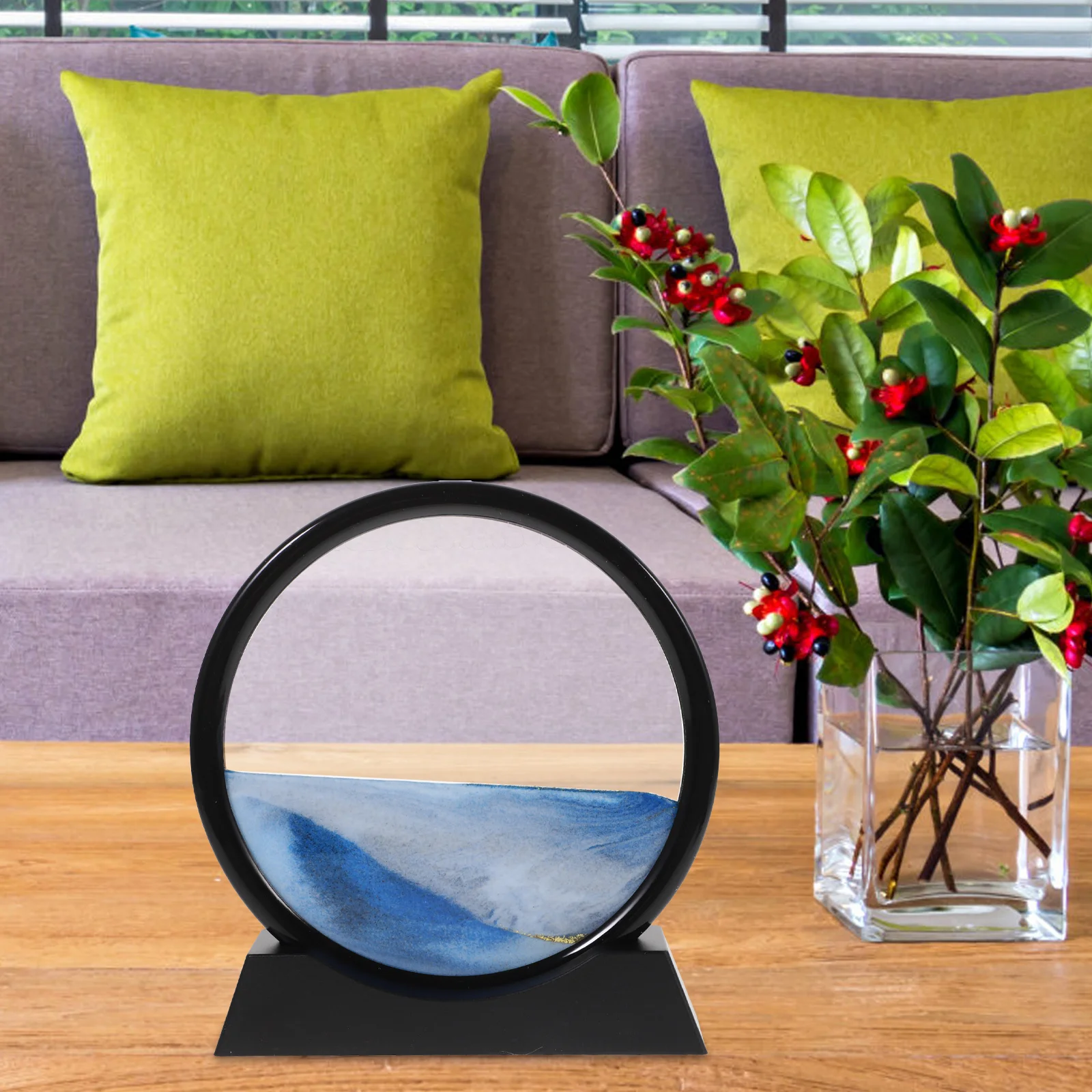 ثلاثية الأبعاد تتحرك الرمال الفن الساعة الرملية الرمال المتحركة اللوحة مشرق اللون المشهد الطبيعي سطح المكتب الديكور لدراسة مكتب الكمبيوتر