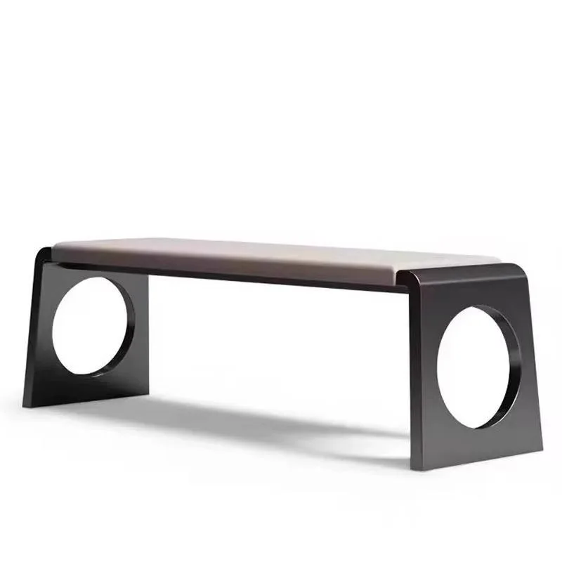 

Light luxury designer stainless steel bench soft bag bench tea dining table bench household