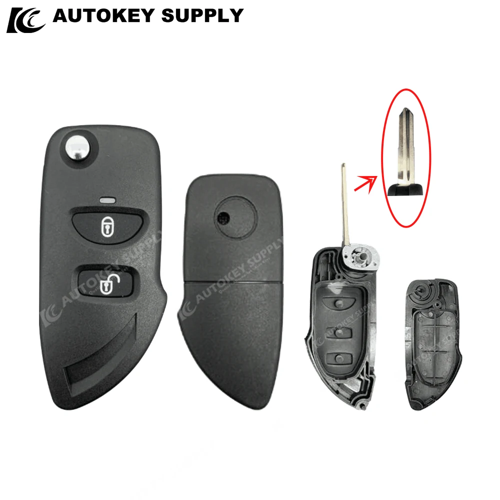 

AutokeySupply For Modified Folding Key Shell 2 Button Key Blank (HYN10) AKHYF252