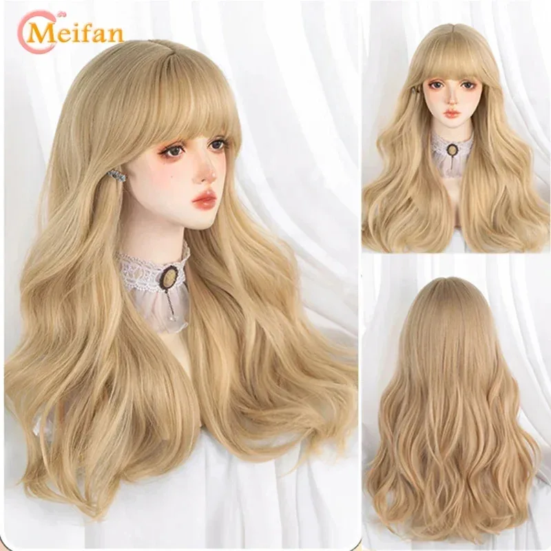 NO5 Meifan cosplay sintetico Lolita Parrucca riccia ondulata lunga acqua colore anime parrucca per capelli da donna blu rosa ombre parrucca Harajuku d ZOCO