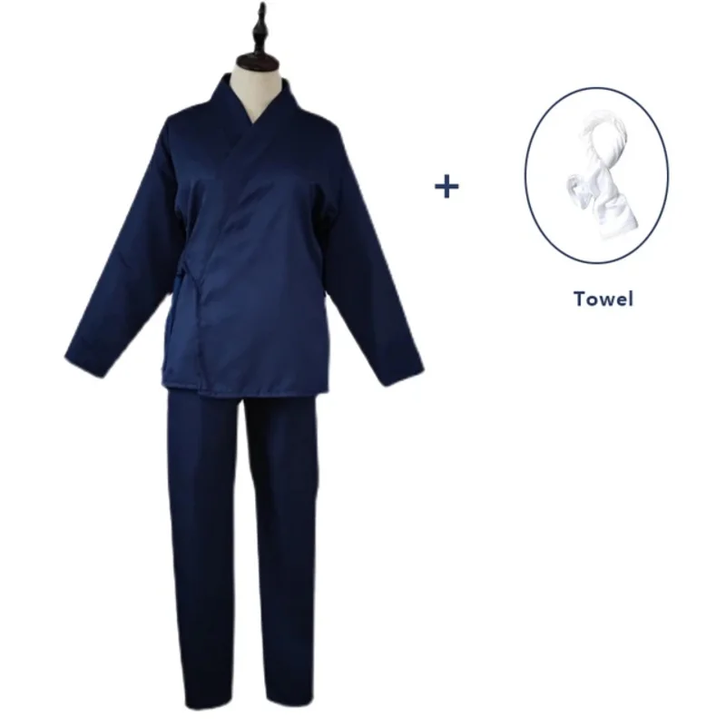 ملابس أنمي كوسبلاي غوجو واكانا ، زي مدرسي ، شعر مستعار سامو أزرق ، لباسي ، دارلينج سونو ، دمية بيسكي ، زي عمل سورو