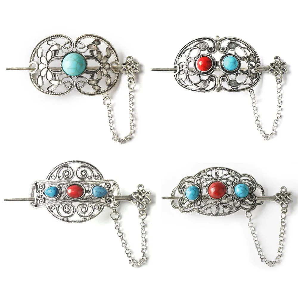Viking Norse Hair Ornament Retro Women Gems Hairpin Chinses Style Hair Accessories Beauty Styling Tools