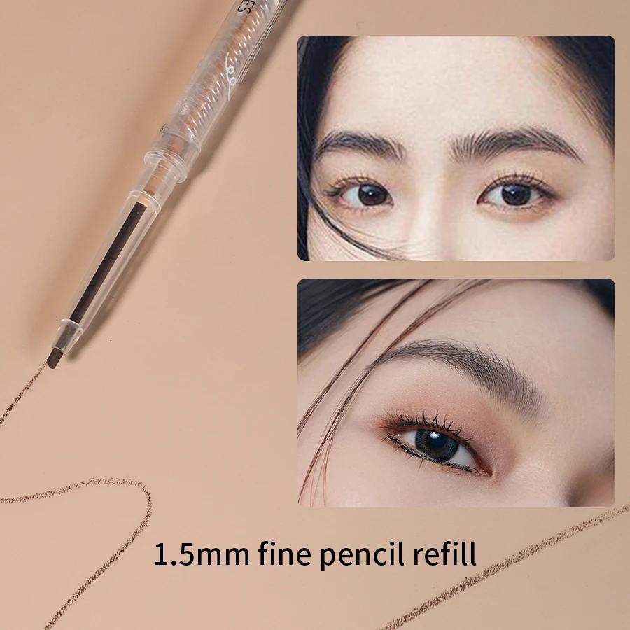 Double End Eyebrow Pencil With Brush Fine Nib A Multi Use Waterproof Is Not Easy To Take Off Makeup