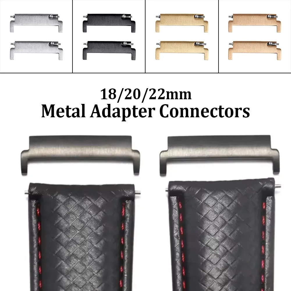 

1Pair Strap Metal Adapter 18mm To 20/22mm,20mm To 18/20/22mm,22mm To 18/22mm Quick Release Pin Connectors Watch Band Accessories