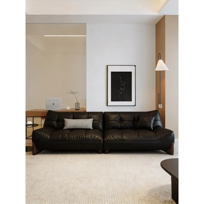 Leather sofa home sofa living room retro cloud