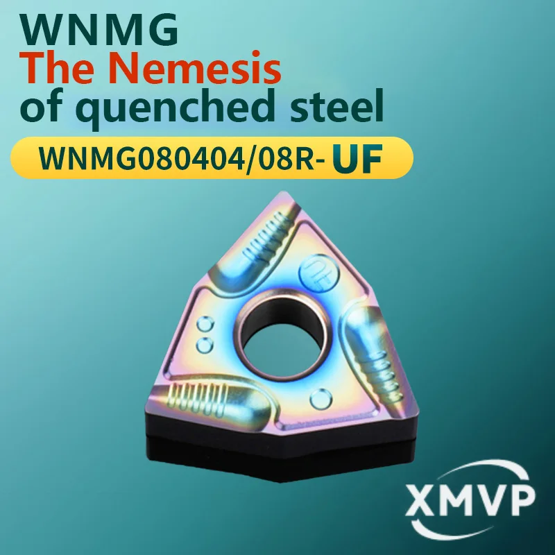 

Токарные пластины с ЧПУ в форме персика WNMG080404/08R-UF закаленная сталь Nemesis, токарный инструмент класса MP7120.