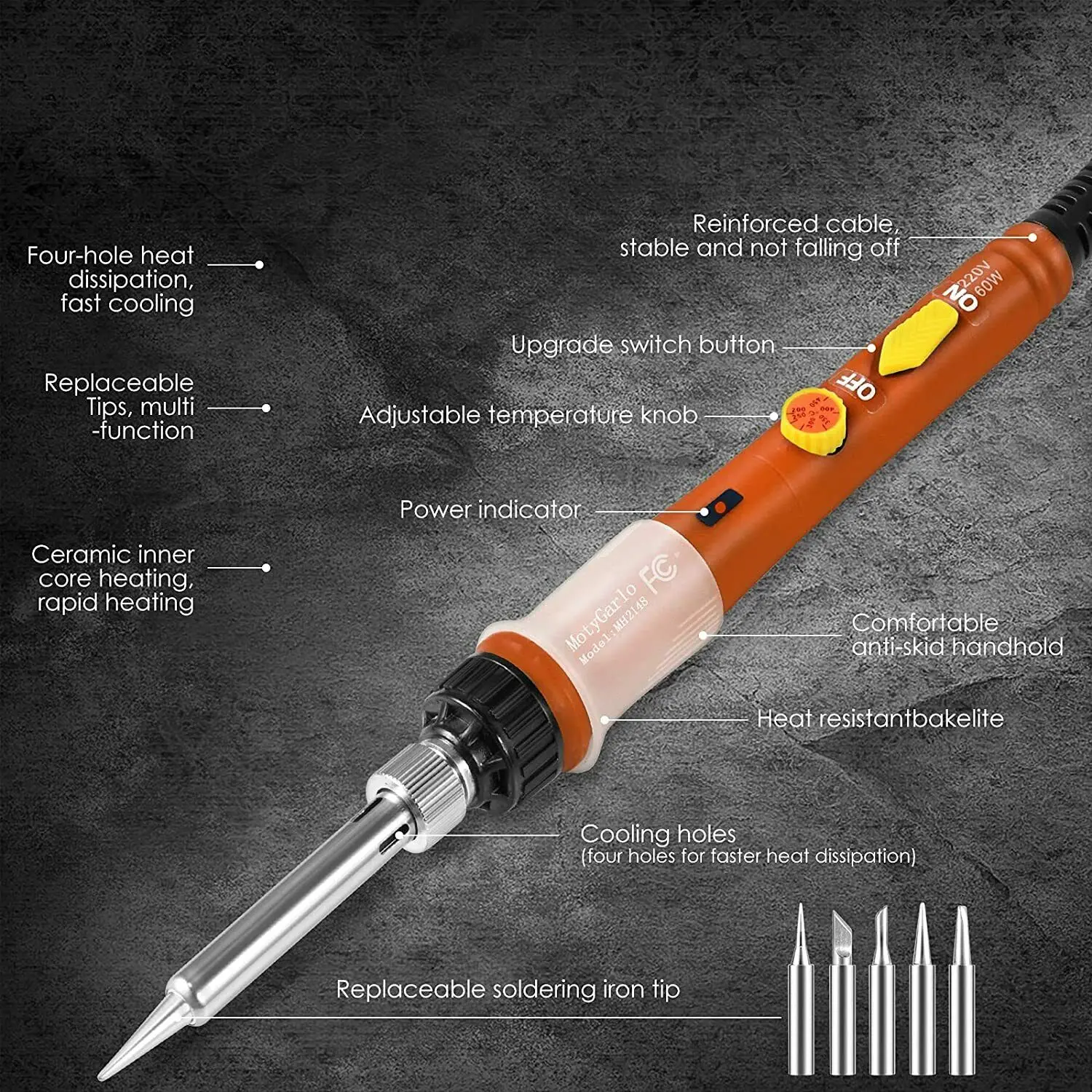 110V 220V 60W US/EU Plug saldatore elettrico temperatura regolabile saldatore saldatore pistola riparazione strumento di saldatura