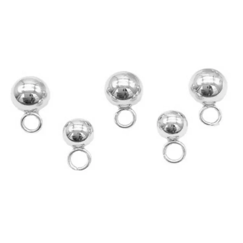 20pcs Stainless Steel Solid Ball Beads Charms Pendants for Necklaces Making DIY Jewelry Earrings Bracelets Findings Accessories