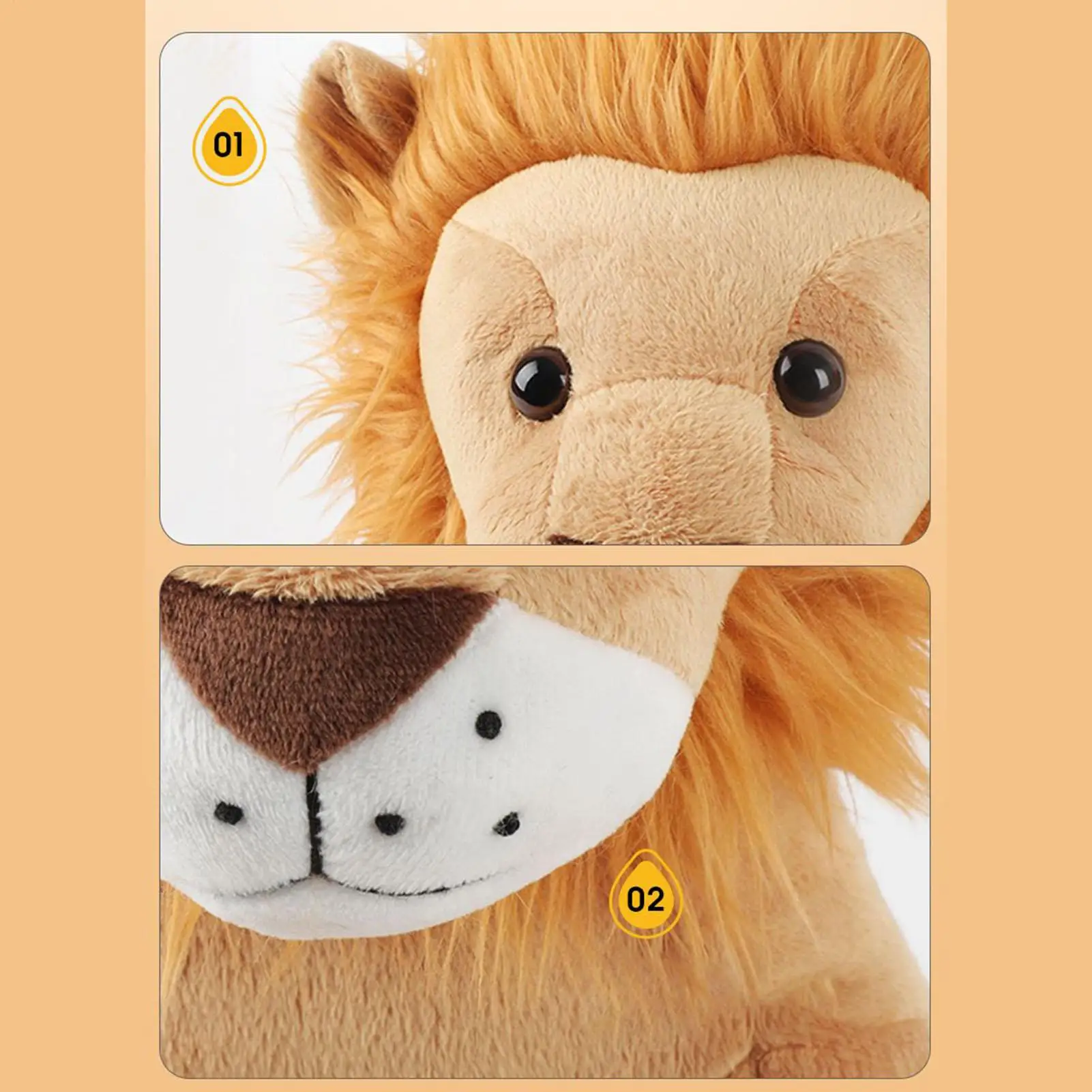 7-Zoll-Simulations-Löwe-Plüschtiere, Heimdekoration, gefüllte niedliche Tiere, weiche Puppen, echt wie Kissen für Kinder, Kinder, Jungen, Geschenk