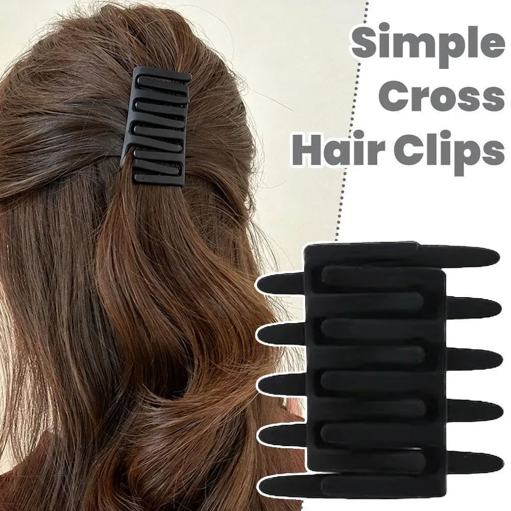 

Двусторонняя матовая заколка-гребень для волос, нескользящая корейская заколка для хвоста, аксессуар для волос для женщин и девочек, заколка-краб