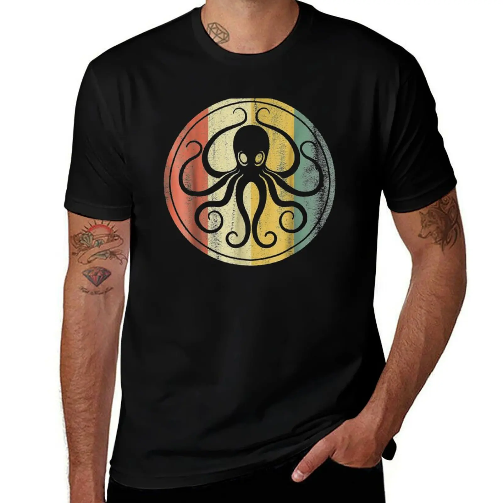 

Retro T-Shirt Short sleeve tee summer tops fitted t shirts for men