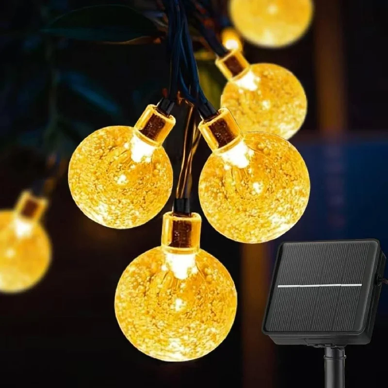 

Solar String Lights 8 Modes 50LEDs Waterproof for Outside Crystal Globe with for Garden Tree Patio Party Christmas Decorations