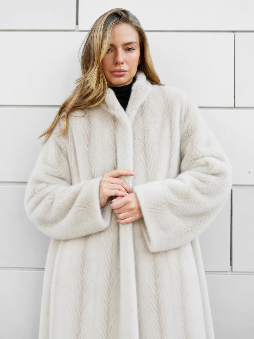 Women's Faux Mink Fur Coat, Long Length, Hooded & Non‑hooded 2‑Styles, Plus Size, Loose Casual Winter Warm Outerwear - view 4