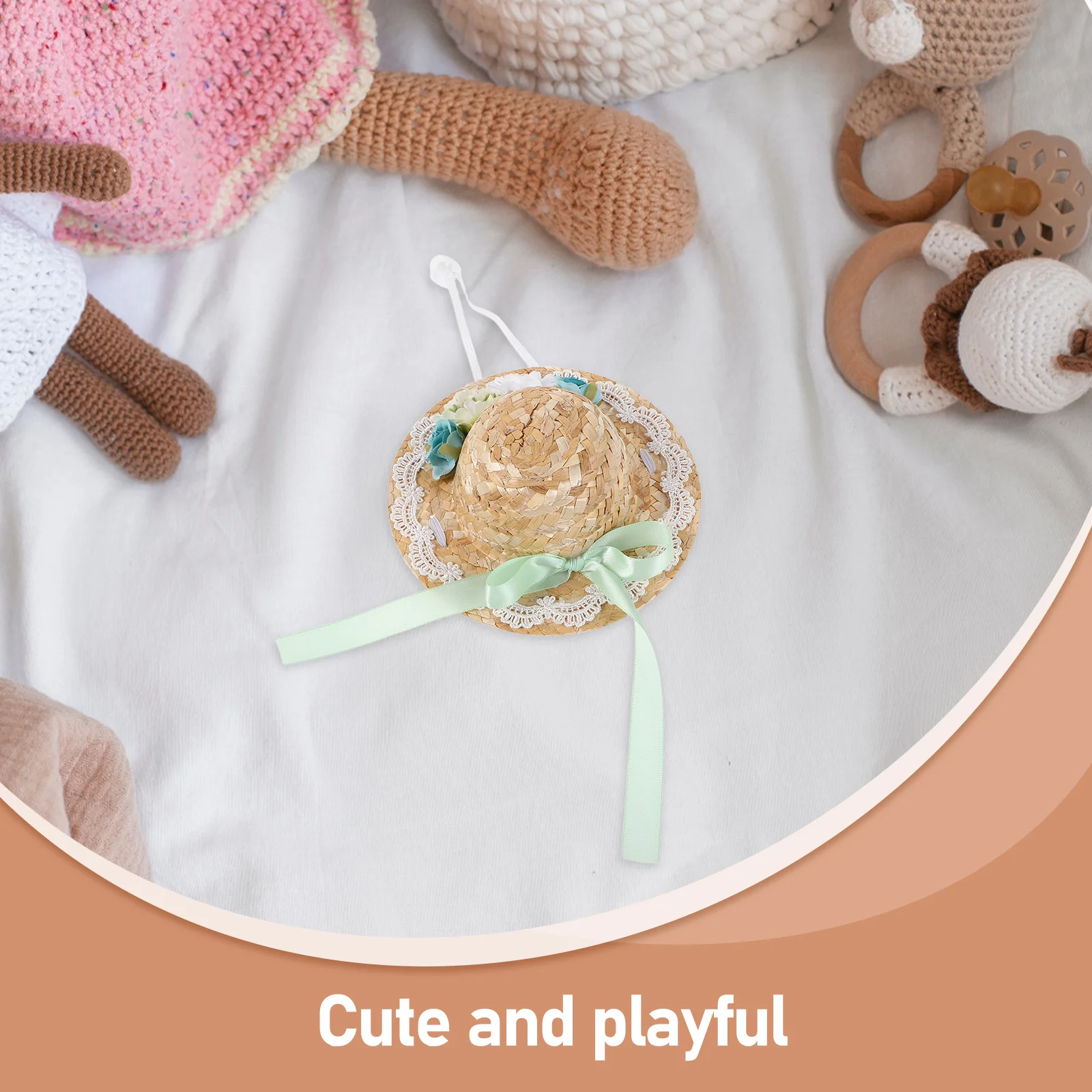 Mini chapeau de paille petit Sombrero avec nœud fleurs maison de poupée fournitures d'artisanat Mini chapeau décor artisanat ornement chapeaux miniatures