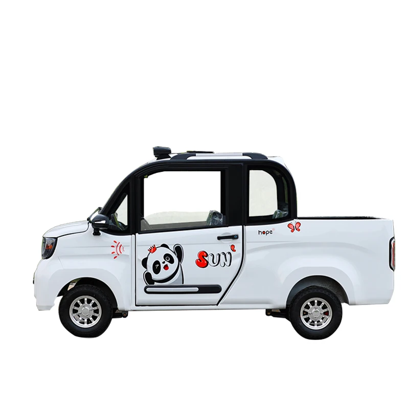 QQA Four-wheel electric mini pickup truck with dual cab maximum speed of 40 km/h, suitable for farm cargo transportation light L