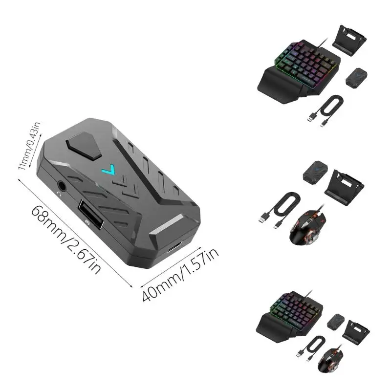 Mobile Game Controller 4 in 1 Mouse Keyboard Adapter Converter Bluetooth-compatible Programmable Adapter