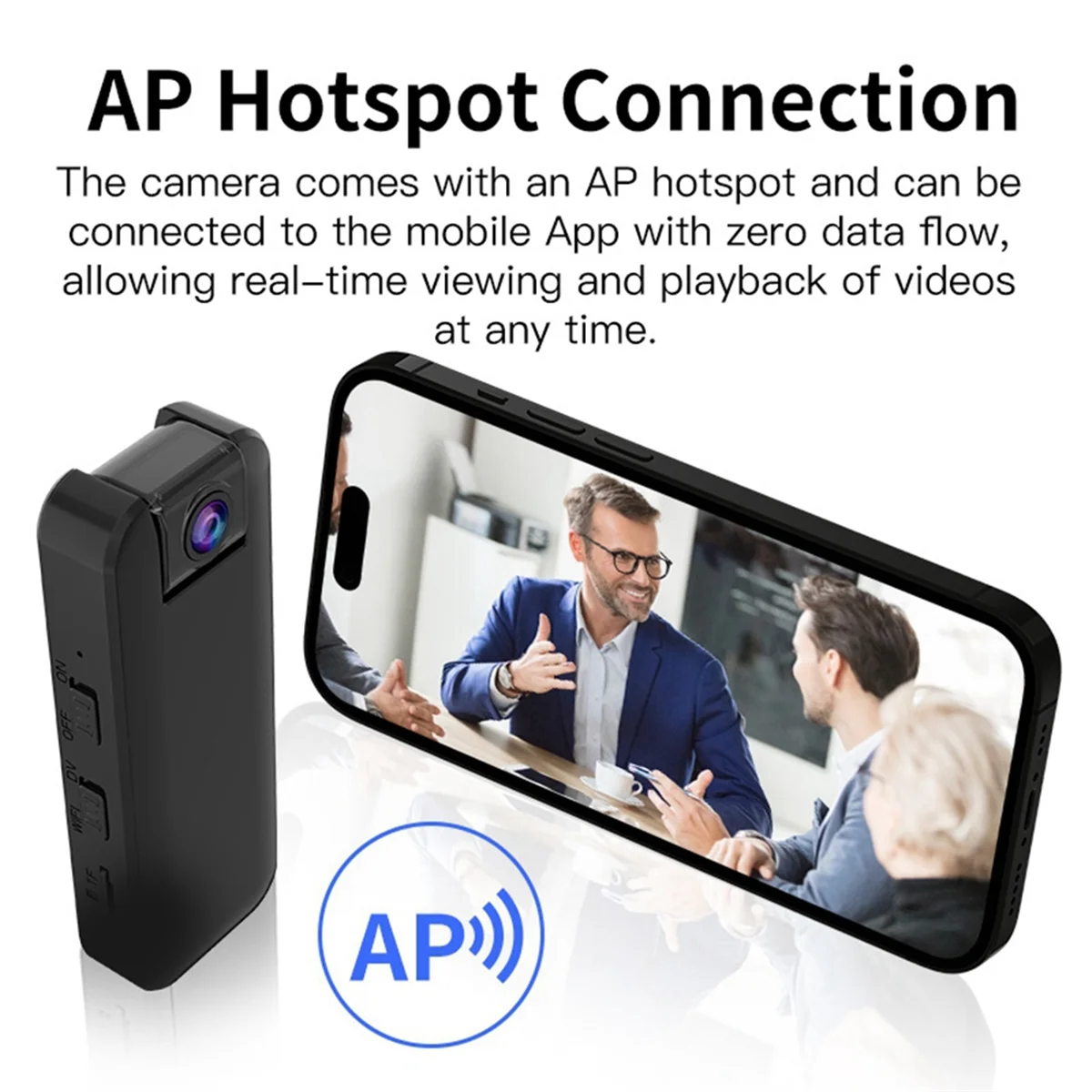 TEH-e1080P HD Wifi Portable Camera with 64GB TF Card 180° Rotating Lens 1500mAh Ultra-Long Battery Life One-Touch