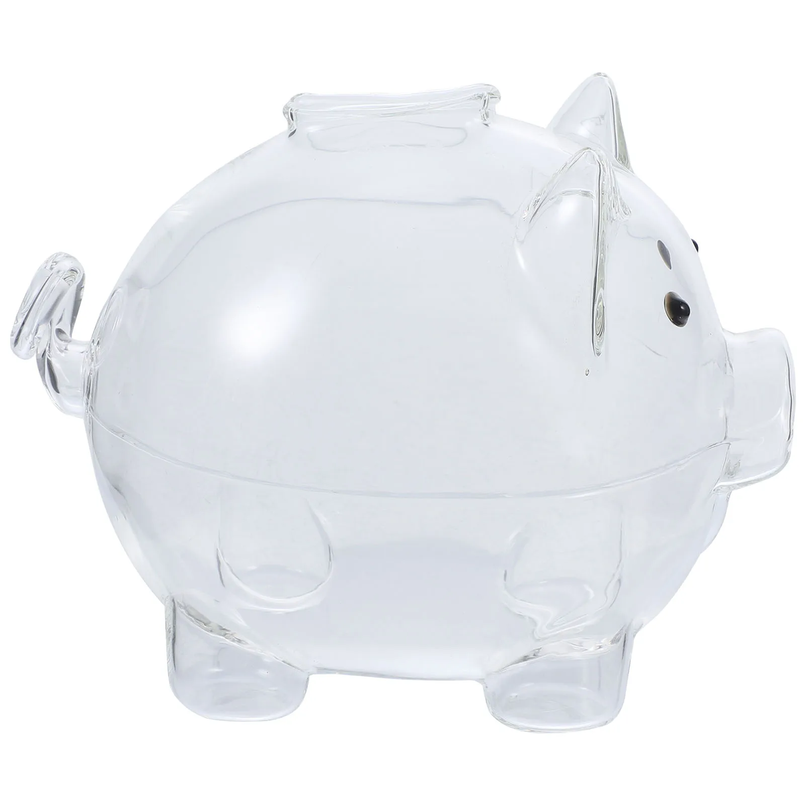 Cofrinho transparente bonito forma de porco caixa de dinheiro de vidro crianças economizando armazenamento de moedas decoração de mesa cofrinho bancos claros