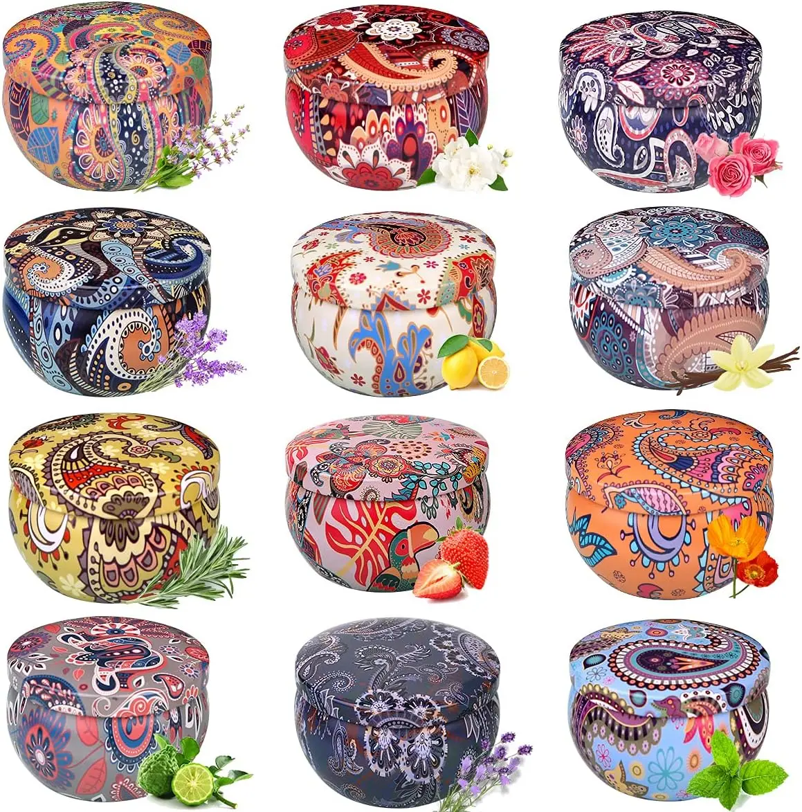 

Scented Candles Gift Set for Women, 12 Pack 2.5 Oz Soy Wax Travel Tin Aromatherapy Candles for Home