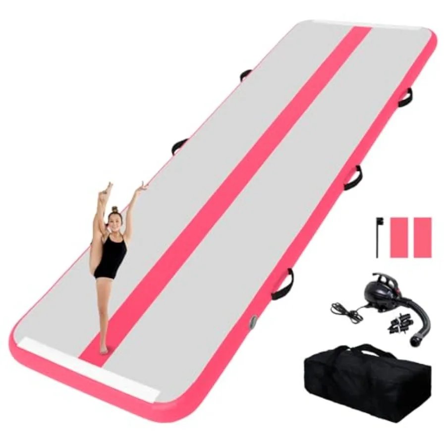 

Inflatable Gymnastics Tumbling Mat for Home/Gym/Cheerleading/Yoga/Training/Water Use, PVC Material, Blue, 6-inch Thickness with
