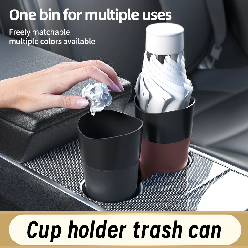 Mini Colorful Leather Car Trash Can Car Dust Storage Container Waterproof Garbage Bin Storage Box Car Accessories Versatile