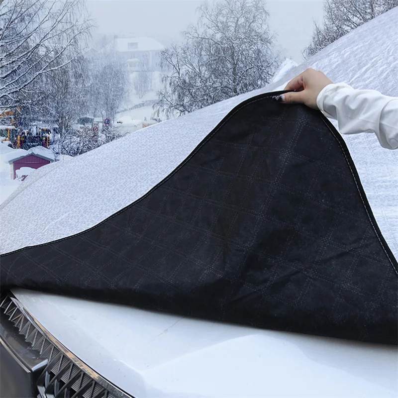 Large Car Windshield Cover For Sun Ice Snow Windshield Protection For Van SUV Front Window Windproof Waterproof Sunshade Cover - Image 5