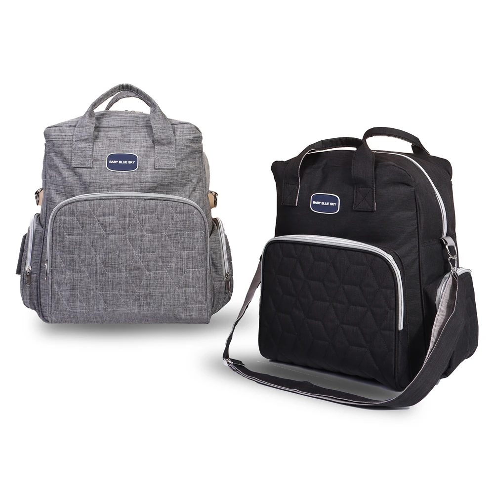 New Fashionable Quilted Diamond-Patterned Mommy Backpack; Large-Capacity Casual Travel Mommy Bag; Multi-Functional and Labor-Saving Mother and Baby Backpack Diaper Bag