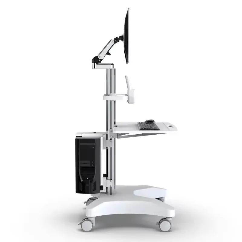 Hospital Medical Trolley with Monitor Mount and Drawer Mobile Dental Nursing Carts Trolley for Clinic School Home Office
