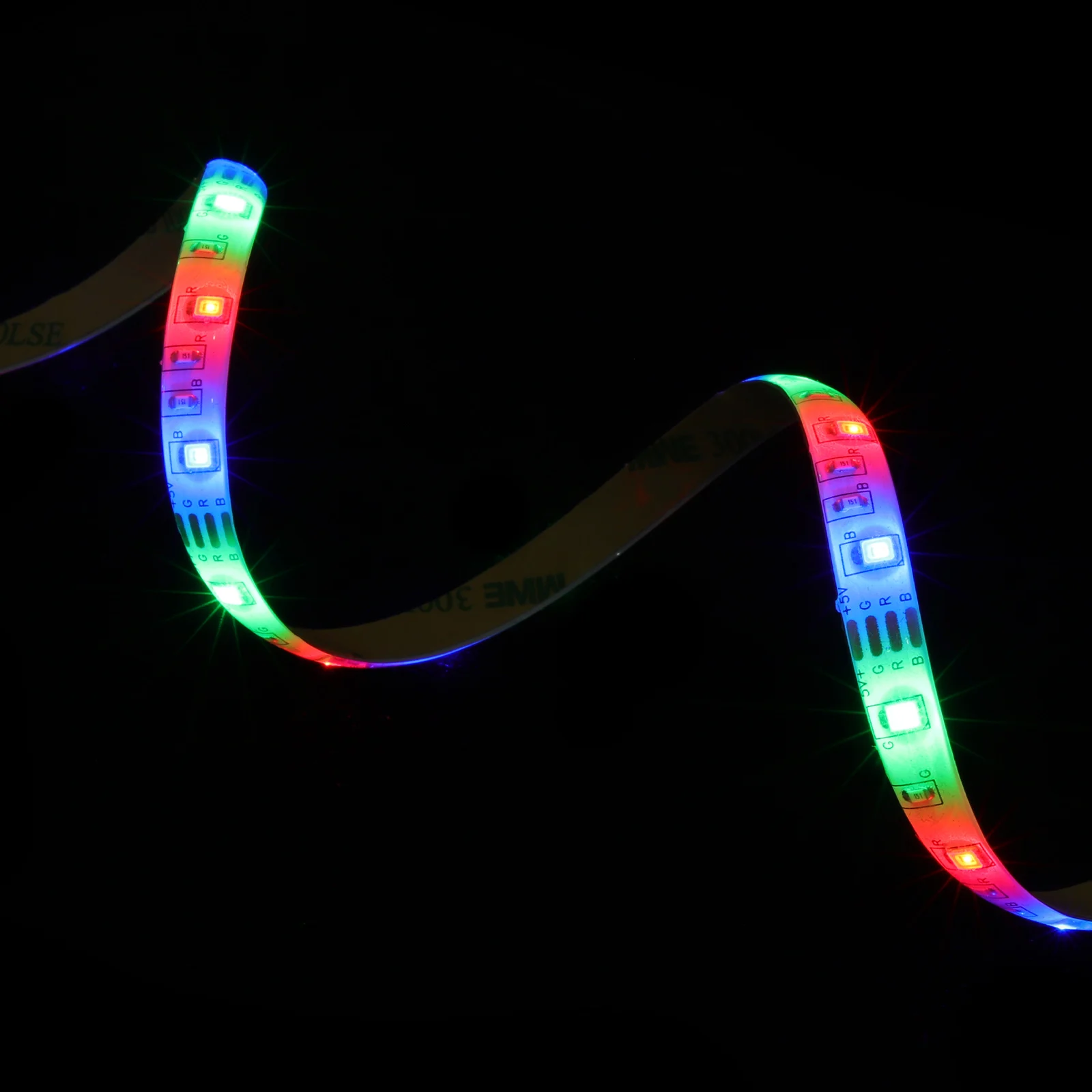 1M Waterproof 3528 Rgb Led Strip Light For Home Hotel Club Decoration Low Power 3 Keys Usb Cable Included Solar Light