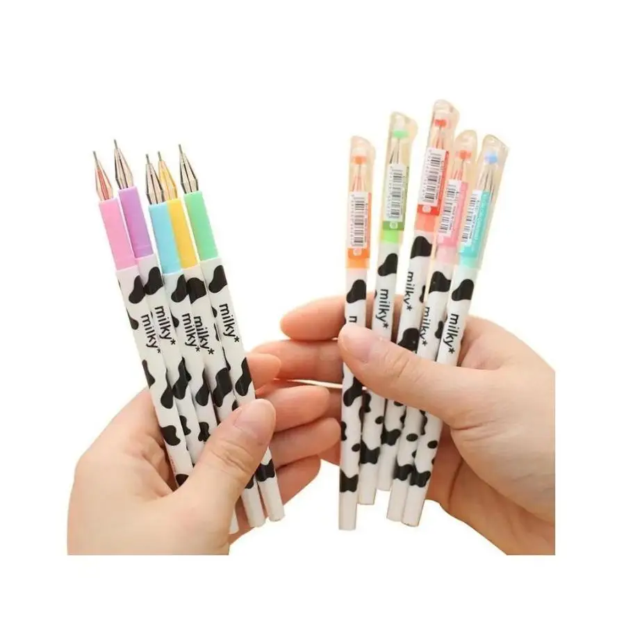 

2026 New 12 Pcs Random Diamond Gel Pen Creative Stationery Milky Cow Diamond Pen Gel Cartoon Stationery Student Supplies