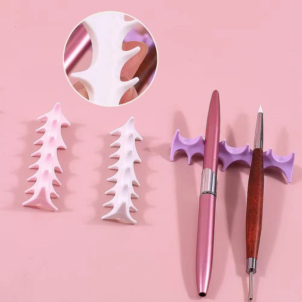 Soft Silicone Nail Pen Holder Brush Rack Shelf UV Gel Brush Display Stand Makeup Painting Pen Rest Organizer Stander Manicure