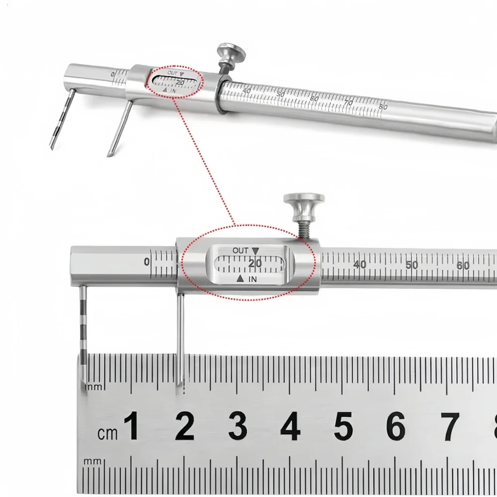 1 Pcs  Dental Orthodontic Sliding Caliper Implant Measuring Gauge Ruler Double Scale Round 0-80mm Dentistry Instrument Products