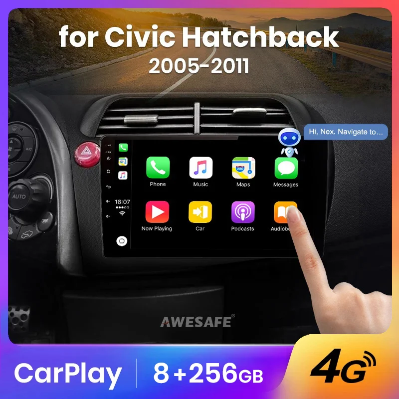 AWESAFE Wireless CarPlay Autoradio for Honda Civic Hatchback 2005-2011   Car Radio Multimedia Player Android Auto Stereo GPS