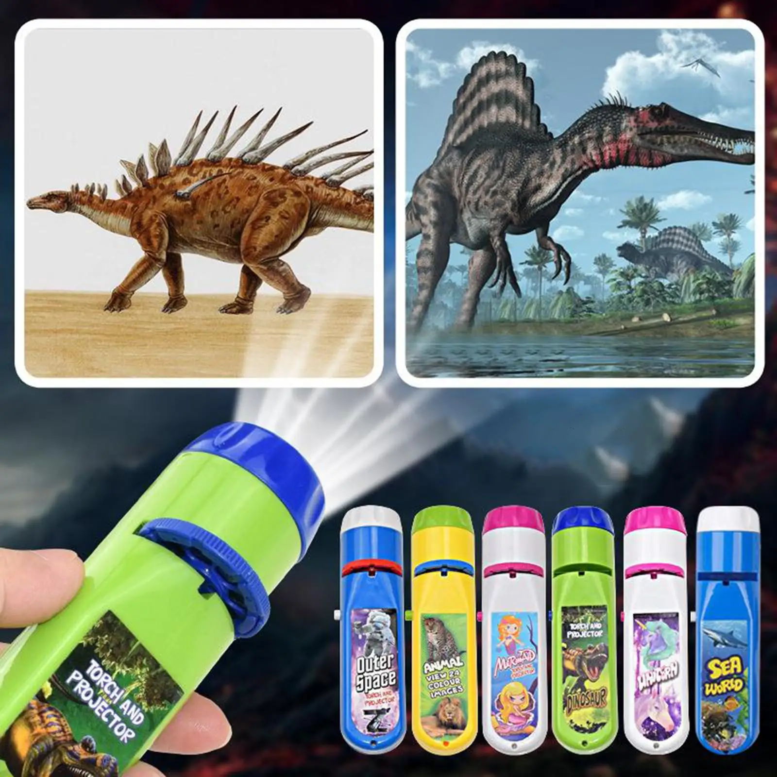 Kids Space Flashlight Projector Torch Toy for Toddlers Sensory Learning Adventure Night Light