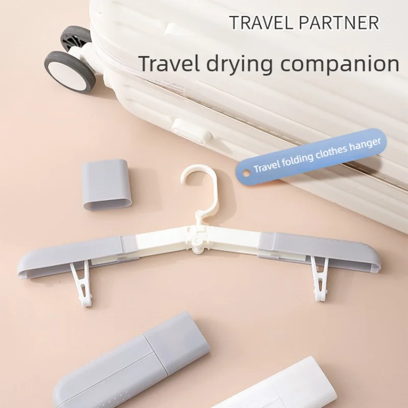 Portable Collapsible Clothes Hangers Anti Slip Foldable Rack For Travel Dorm Business Trip Student Storage view 3
