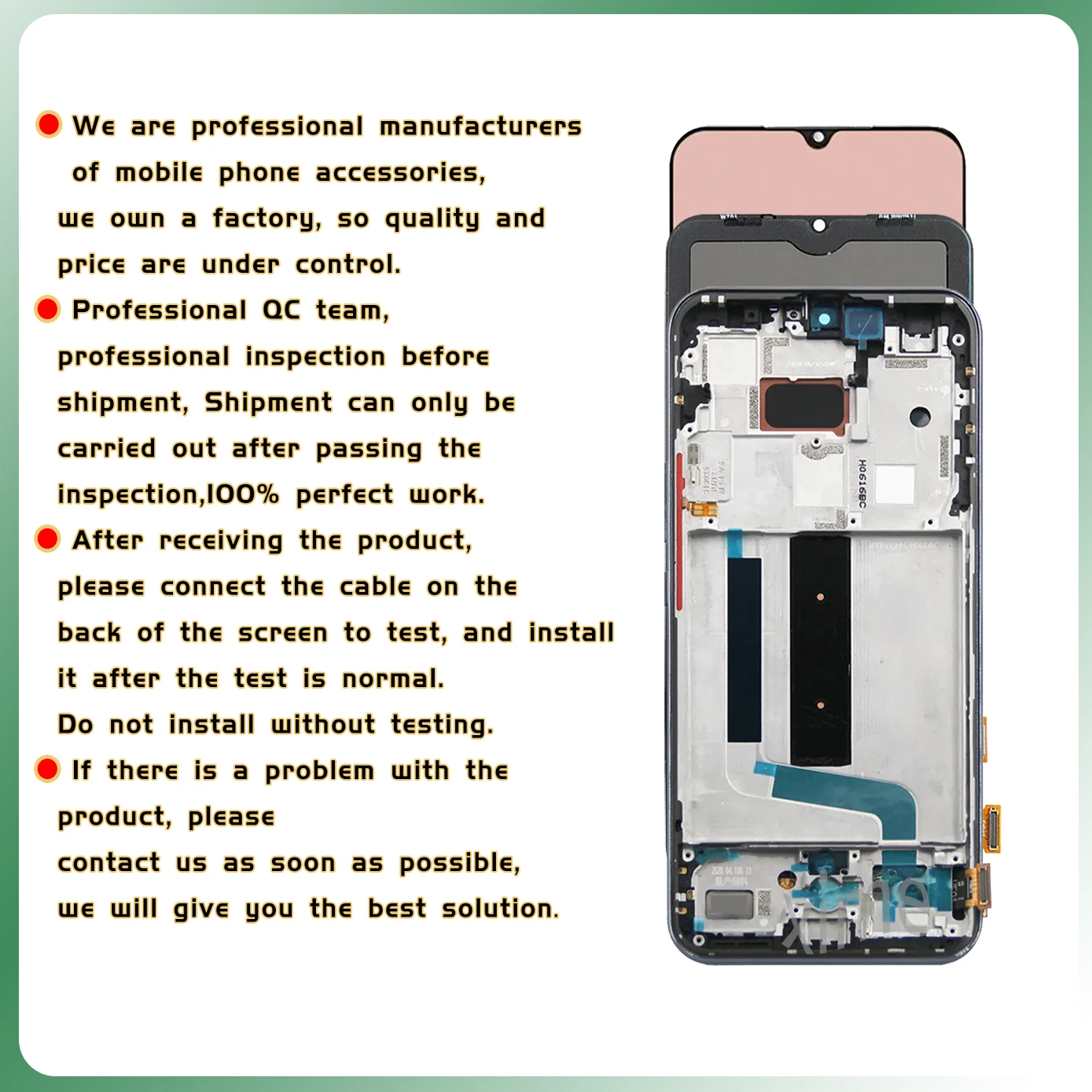 Screen for Xiaomi Mi 10 Lite 5G Lcd Display Touch M2002J9G M2002J9S Screen Digitizer Assembly for Mi 10 Lite Display with Frame