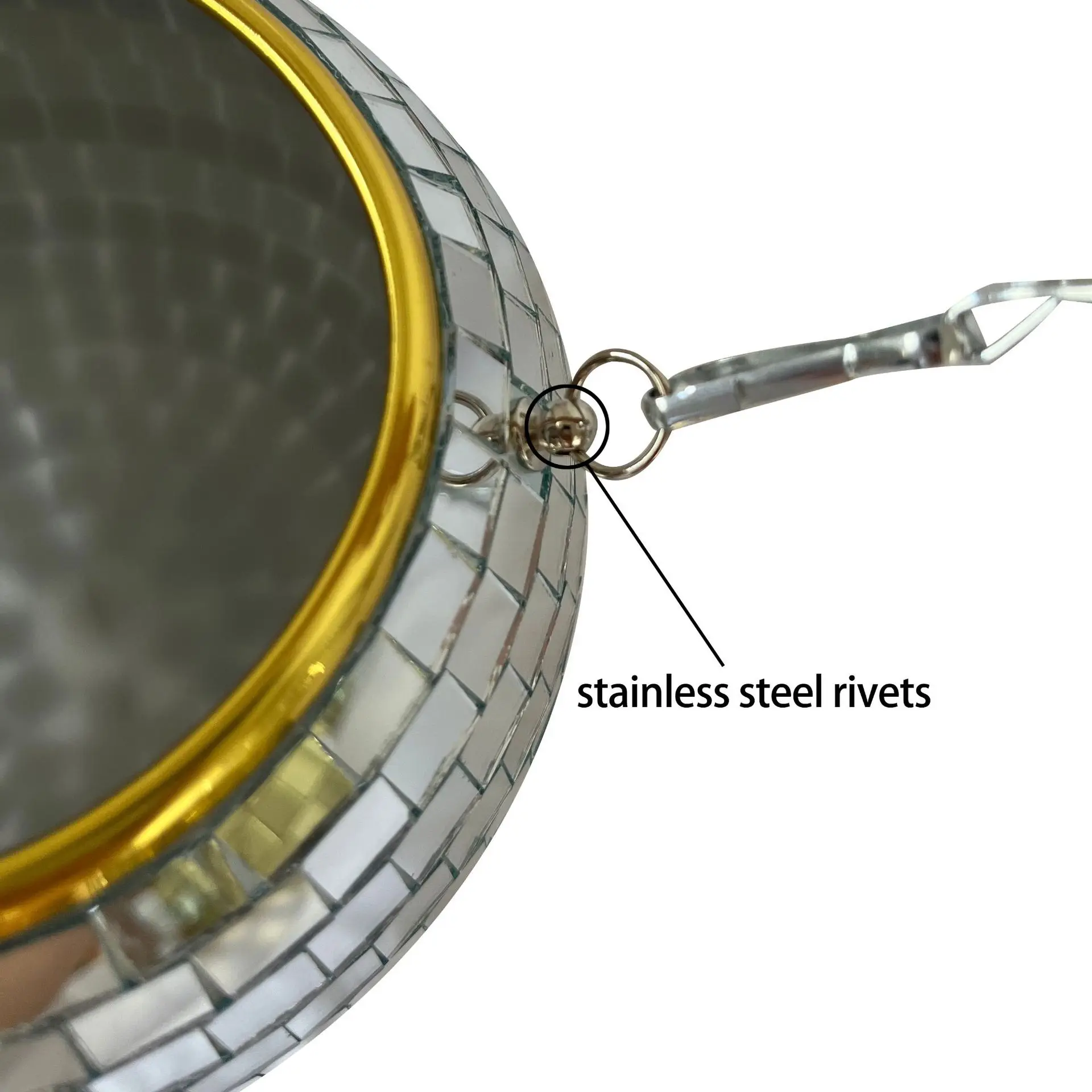 Disco-Spiegelkugel Hängender Blumentopf Sukkulenten-Pflanzgefäß für Innen- und Gartenbereich Wanddekoration Vase mit Holzring-Kette – Detail 4