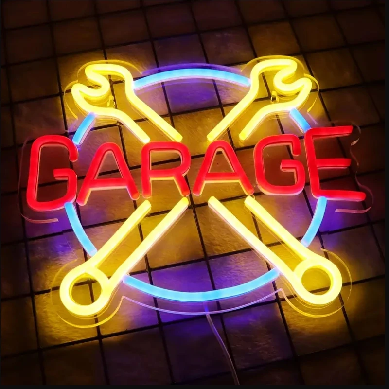 LED Neon Car Garage Sign,Energy-Efficient Wall Decor for Man Caves,Workshops,Game Rooms