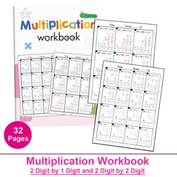 2 Digit Multiplication Math Workbook Arithmetic Teaching Aids for Grades 3-4 Primary School Math Cognitive Training Test Book