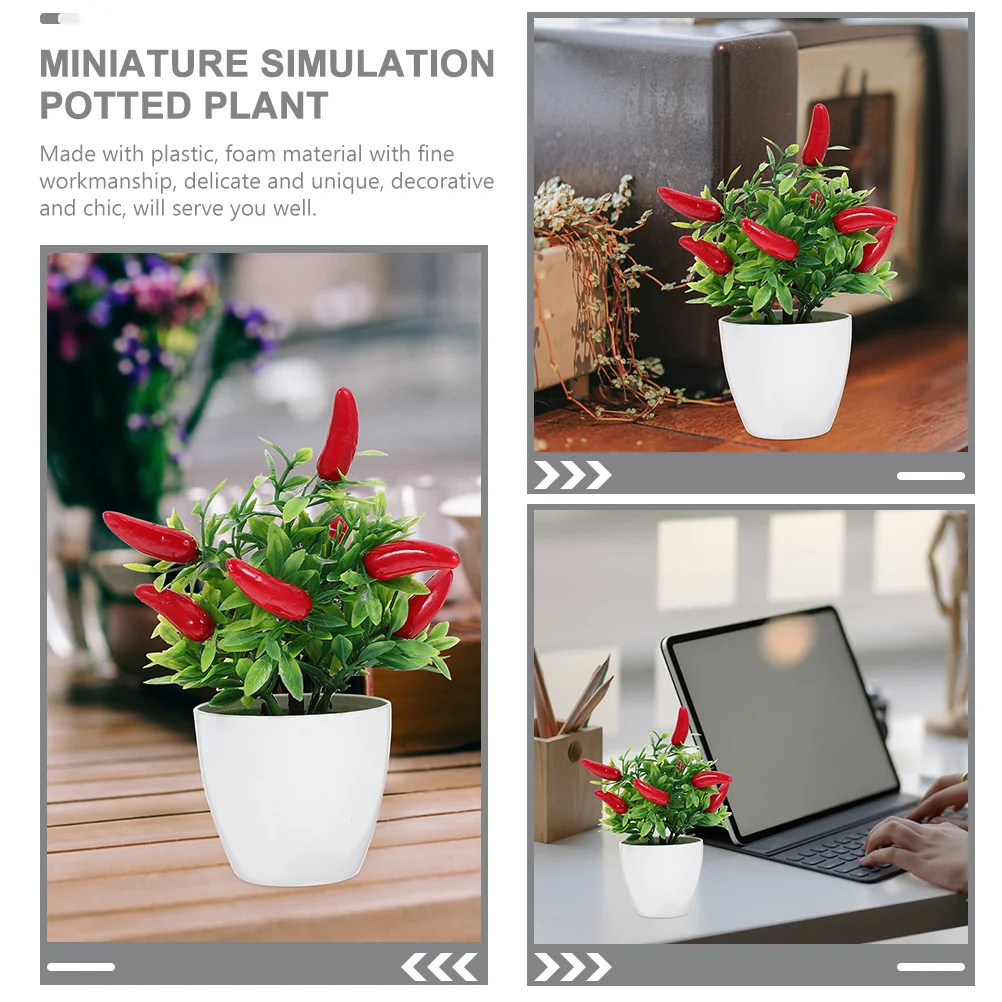 4 Pcs Fake Planta Mini Simulation Potted Miniature Simulated Small Plants Faux Pots Artificial