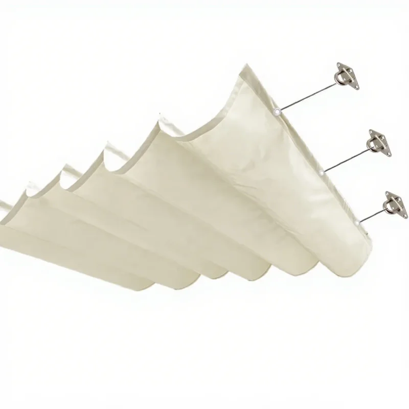 

90% Shading Waterproof Sliding Canopy Home Garden Telescopic Awning Pergolas Patio Sunproof Retractable Wave Sunshade Net