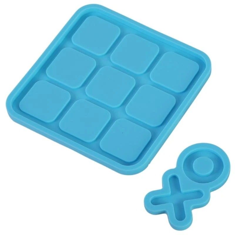 New Handmade Tic Tac Toe Game with Board Resin Mold Classic Game Fun Resin Mold Kit