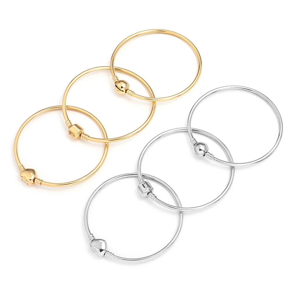 1Pcs Copper Based Chain Bracelet  KC Gold/Rhodium Round Head Bracelet Versatile Women's DIY Jewelry Hot Sales Bracelet Wholesale