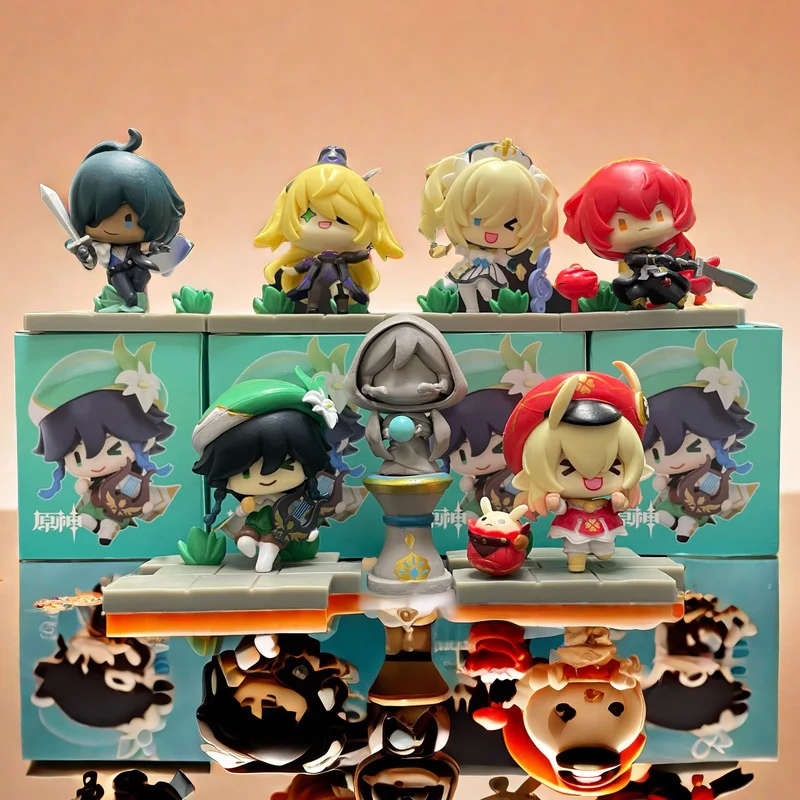 7-8 см фигурки Genshin Impact фигурка Mystery Blind Box Heroic Posture модель игрушки для коллекционеров и фанатов Mond периферийные устройства в подарок