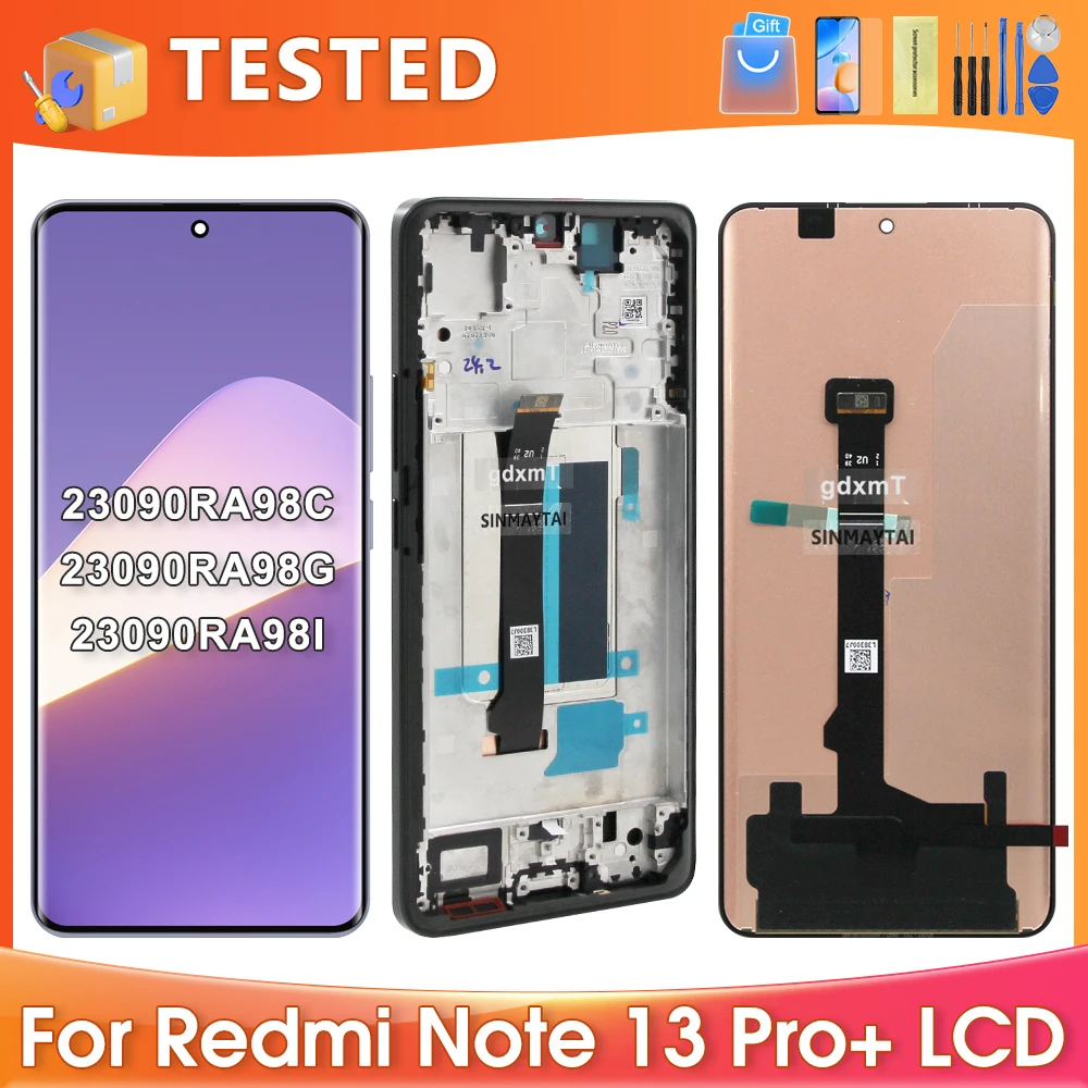 

6,67 ''для Xiaomi Redmi Note 13 Pro Plus для Redmi Note 13 Pro + 5G ЖК-дисплей, сменный преобразователь сенсорного экрана в сборе