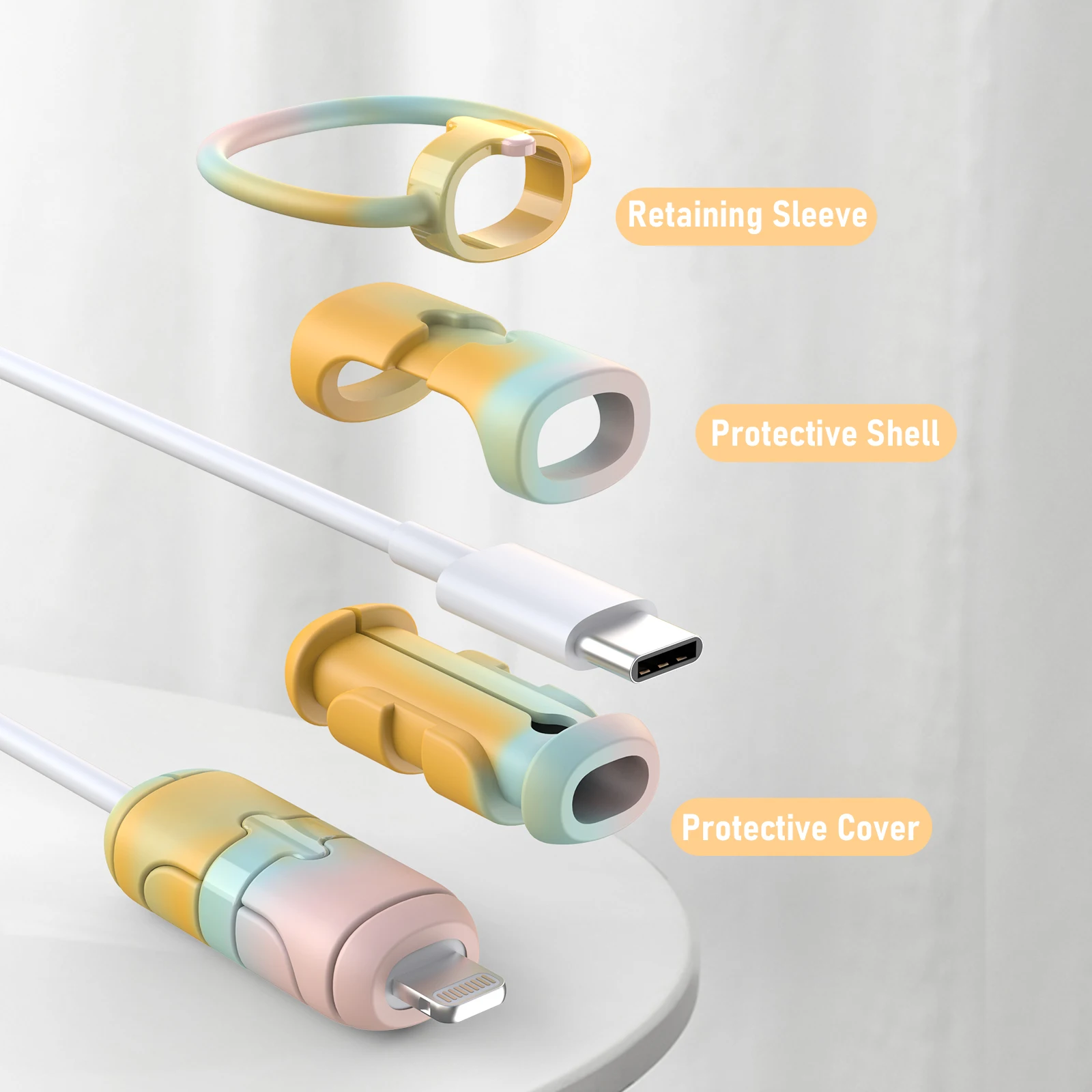 UMUST Charging Cable Silicone Protector USB Cable Protector Case, Anti-break Sleeve for Type-c/iPhone/Android/Headphone Cables